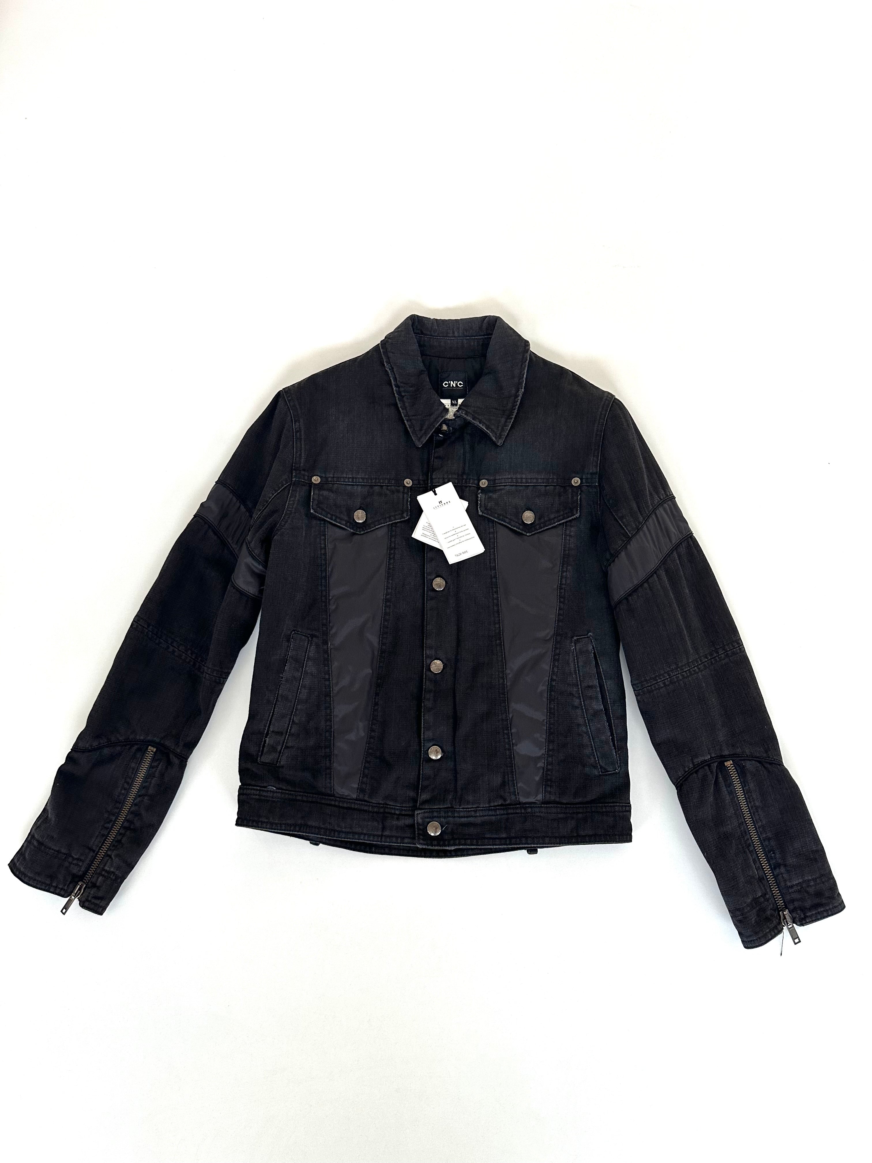 Giacca trucker C'N'C Costume National denim nero, vista frontale