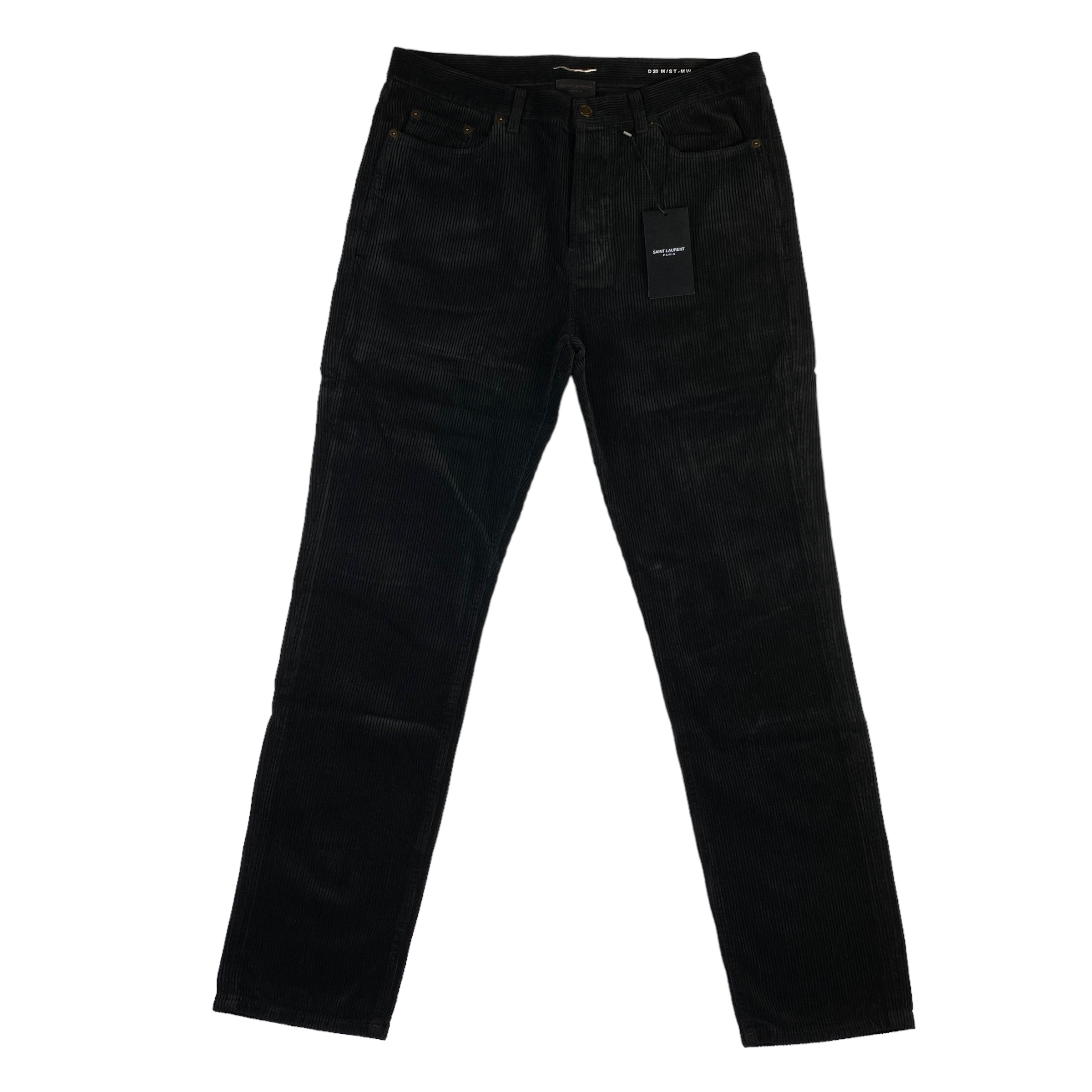 Pantalone Saint Laurent nero effetto velluto, taglie US 29 e US 30 — IlBotteghino