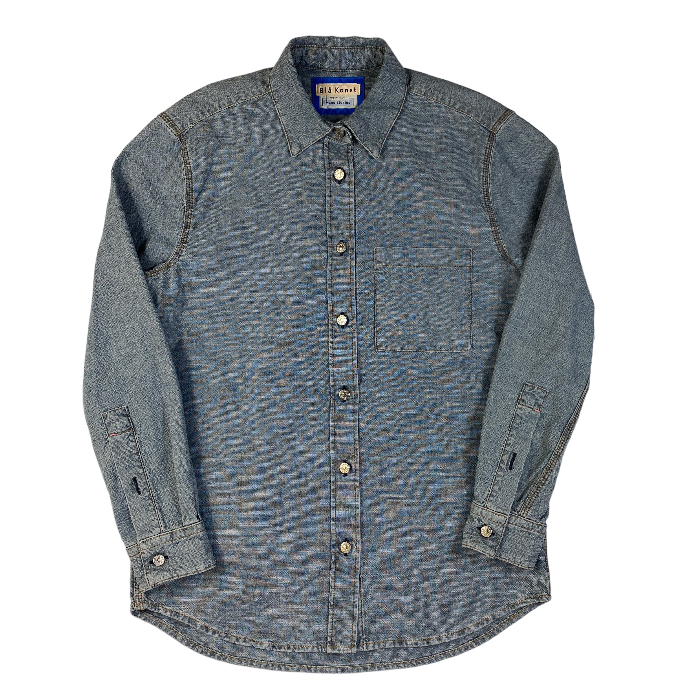 Camicia in denim Acne Studios light blue, taglie FR 36 e IT 48 — IlBotteghino