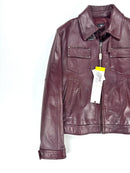 Versace Jeans Couture giubbotto in pelle bordeaux Made in Italy – M