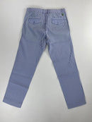 Pantalone Hugo Boss chino azzurro righe bianche, vista frontale