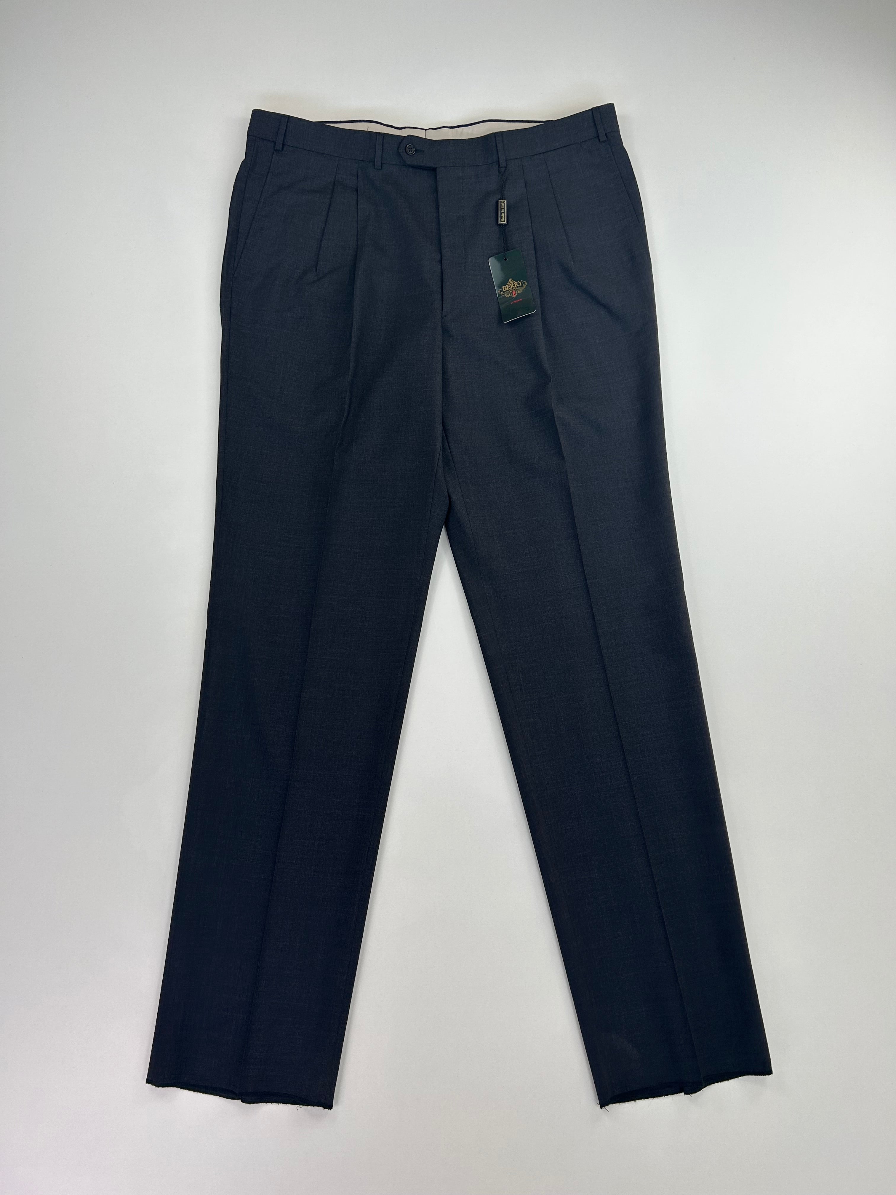 Pantalone sartoriale Berry grigio scuro lana merinos, taglia IT 58 — IlBotteghino