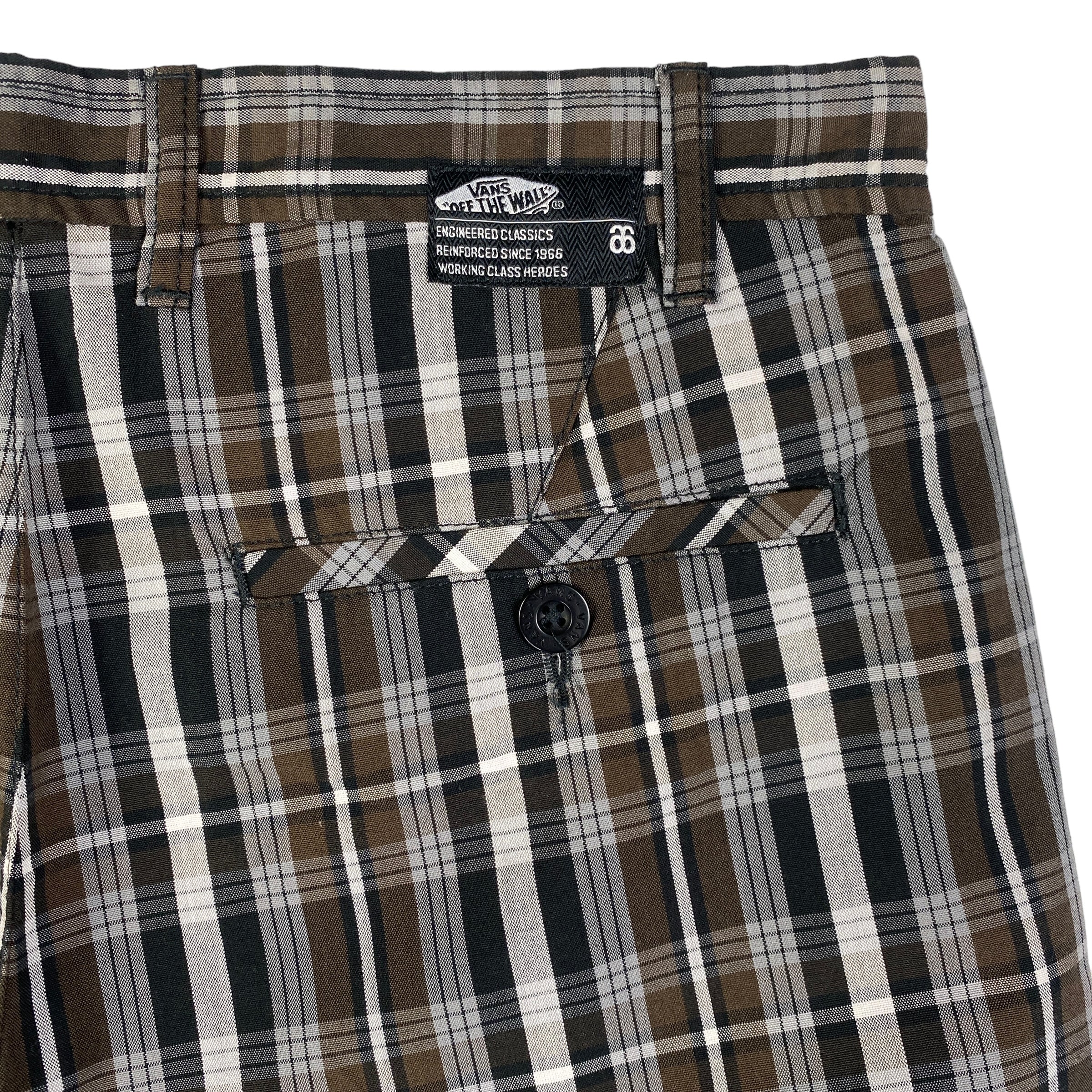 Vans short quadri grigio/marrone — archivio moda streetwear — IlBotteghino