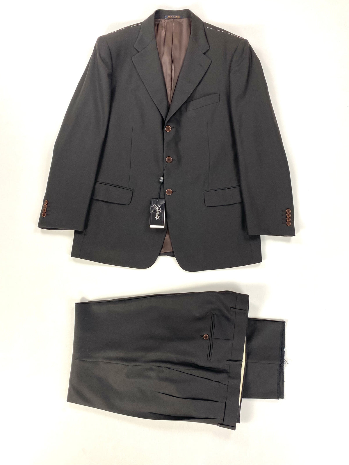 Completo Garrett's verde fango: giacca e pantalone coordinati, taglia IT 52