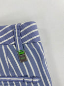 Pantalone Hugo Boss chino azzurro righe bianche, fodera interna verde a contrasto