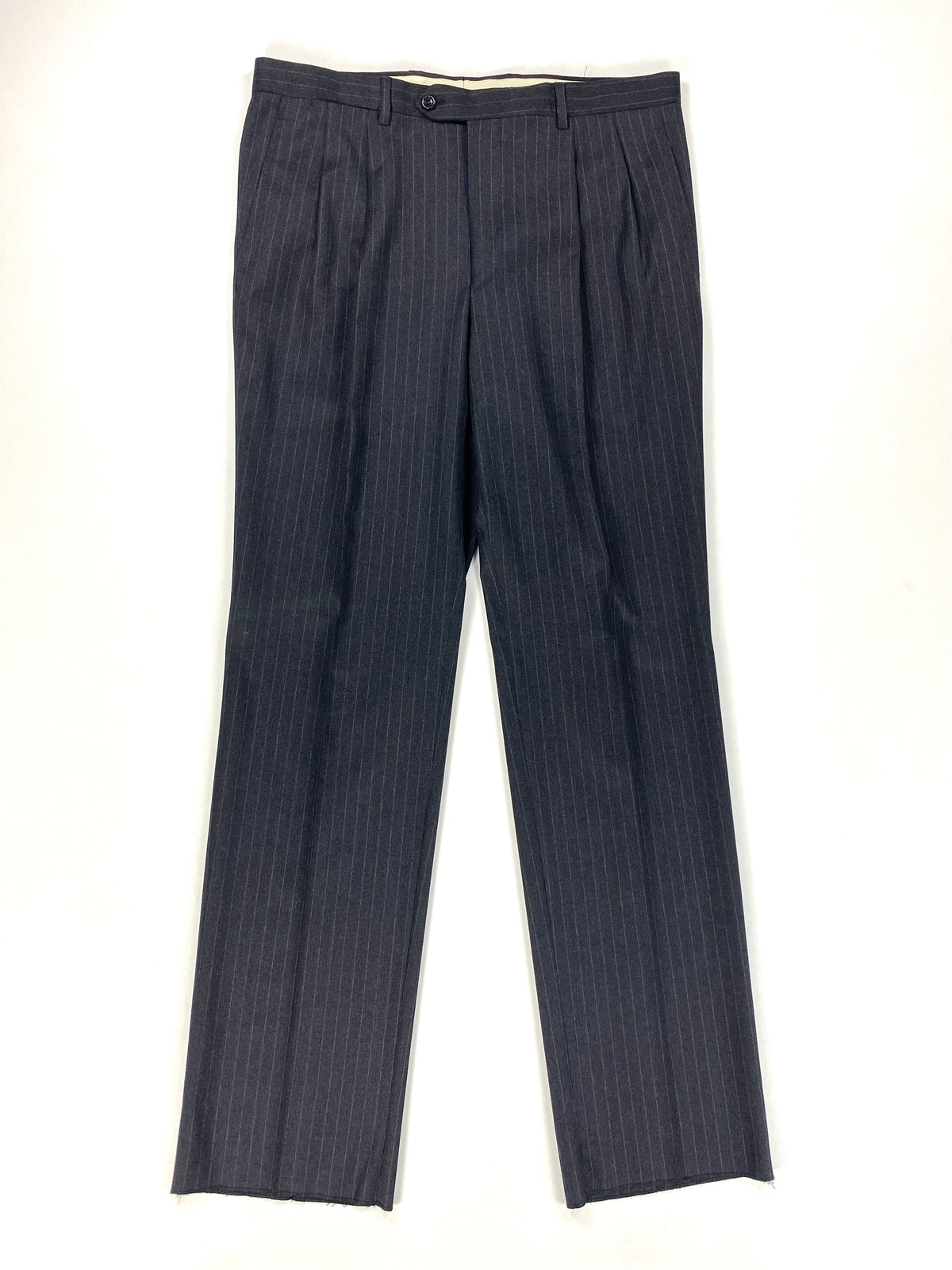 Pantalone Garrett's grigio a gessato largo, vista frontale intera