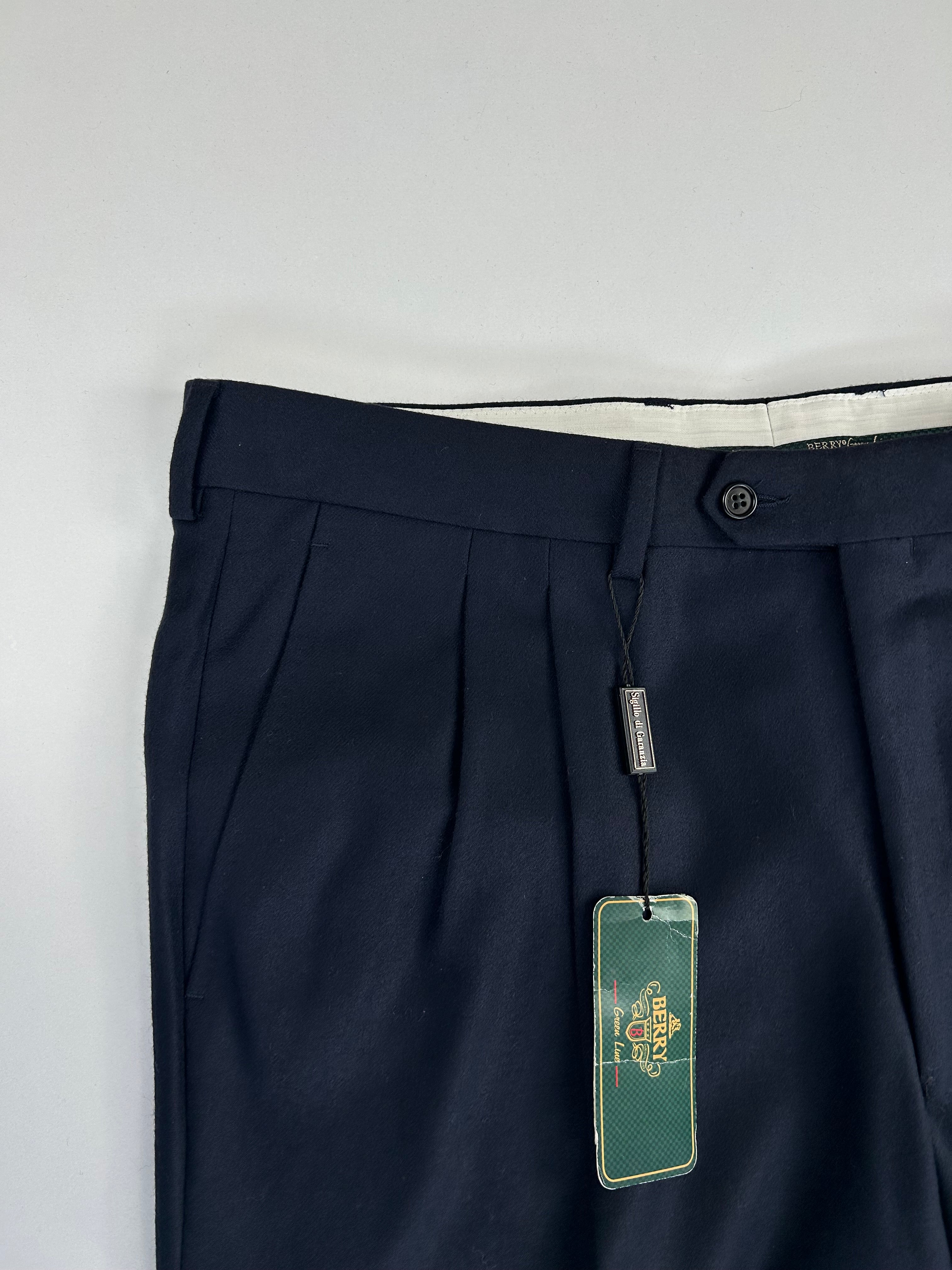 Berry pantalone blu navy — dettaglio tessuto — IlBotteghino