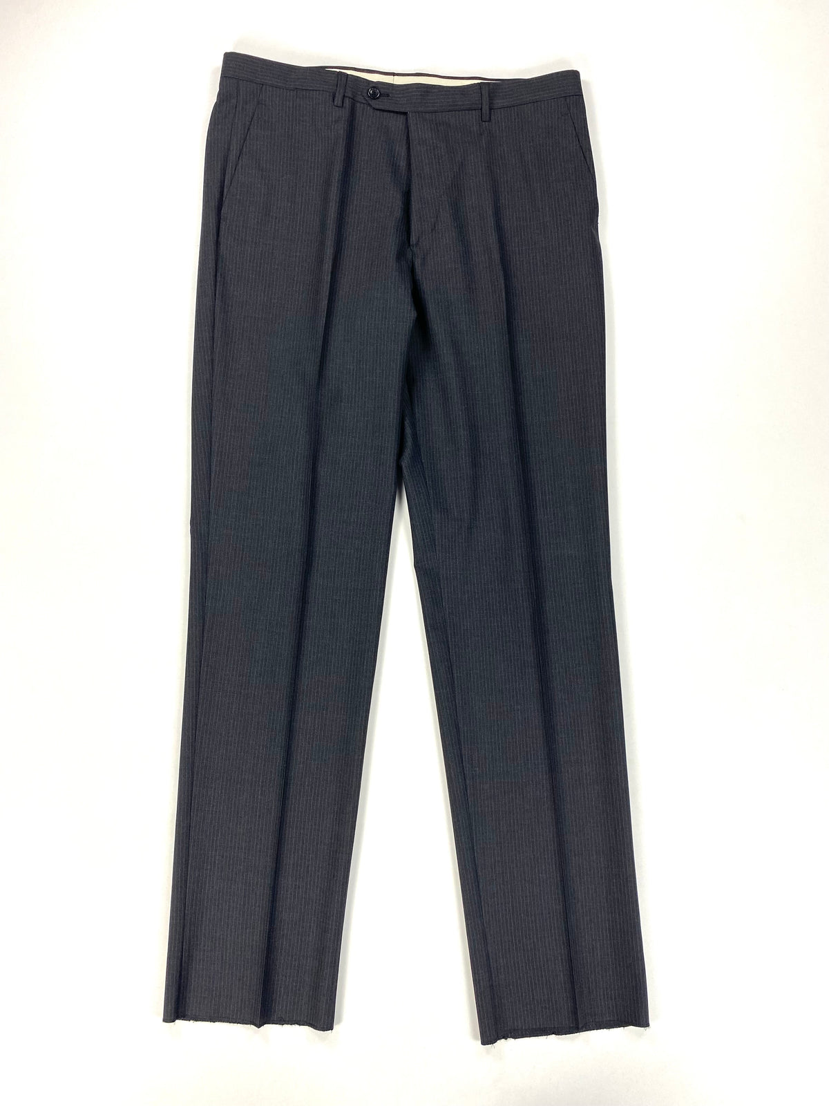 Pantalone Garrett's grigio a gessato stretto, vista frontale intera