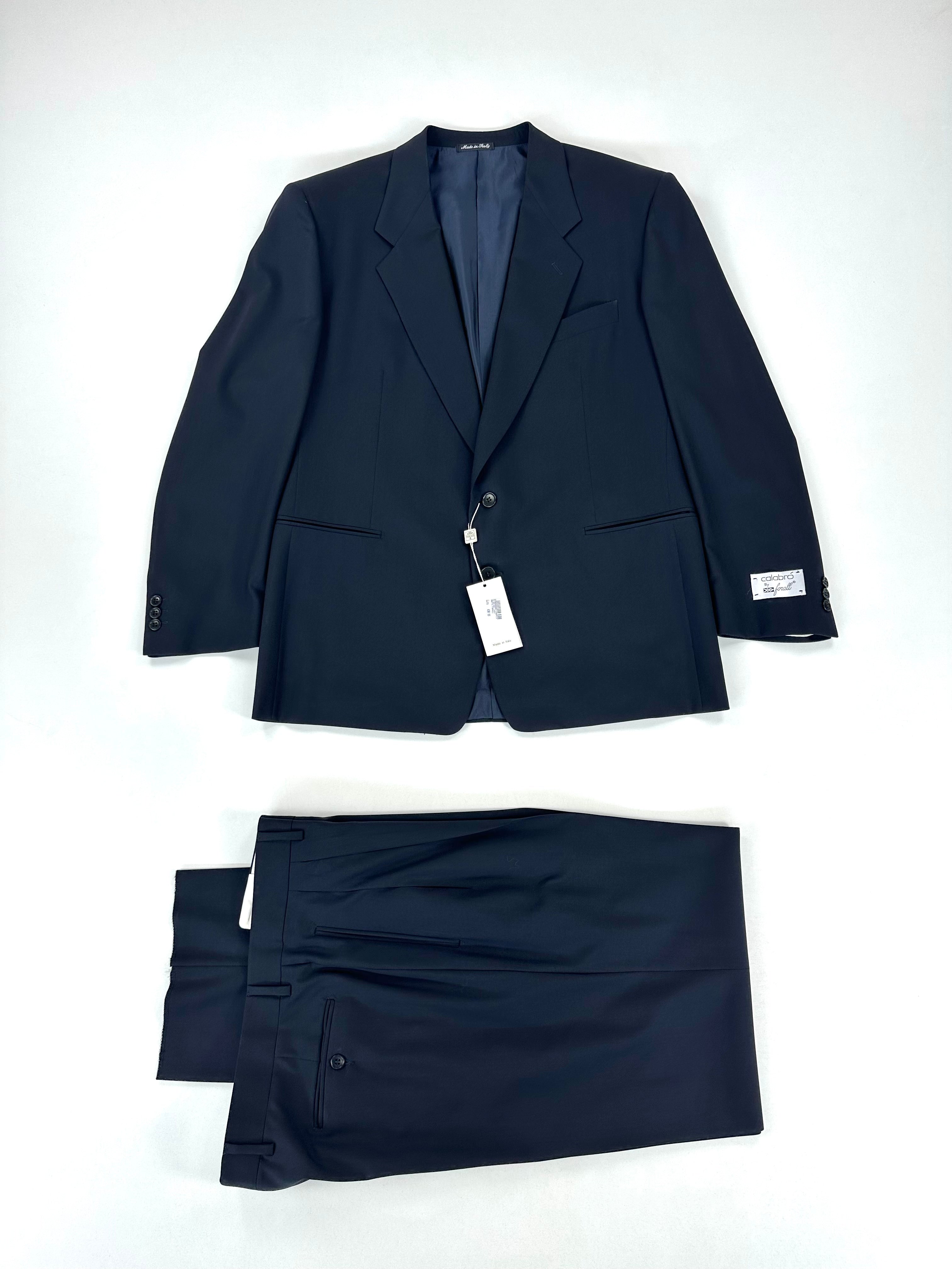 Completo Calabró by Forall nero in lana Loro Piana taglia 54 - giacca e pantalone
