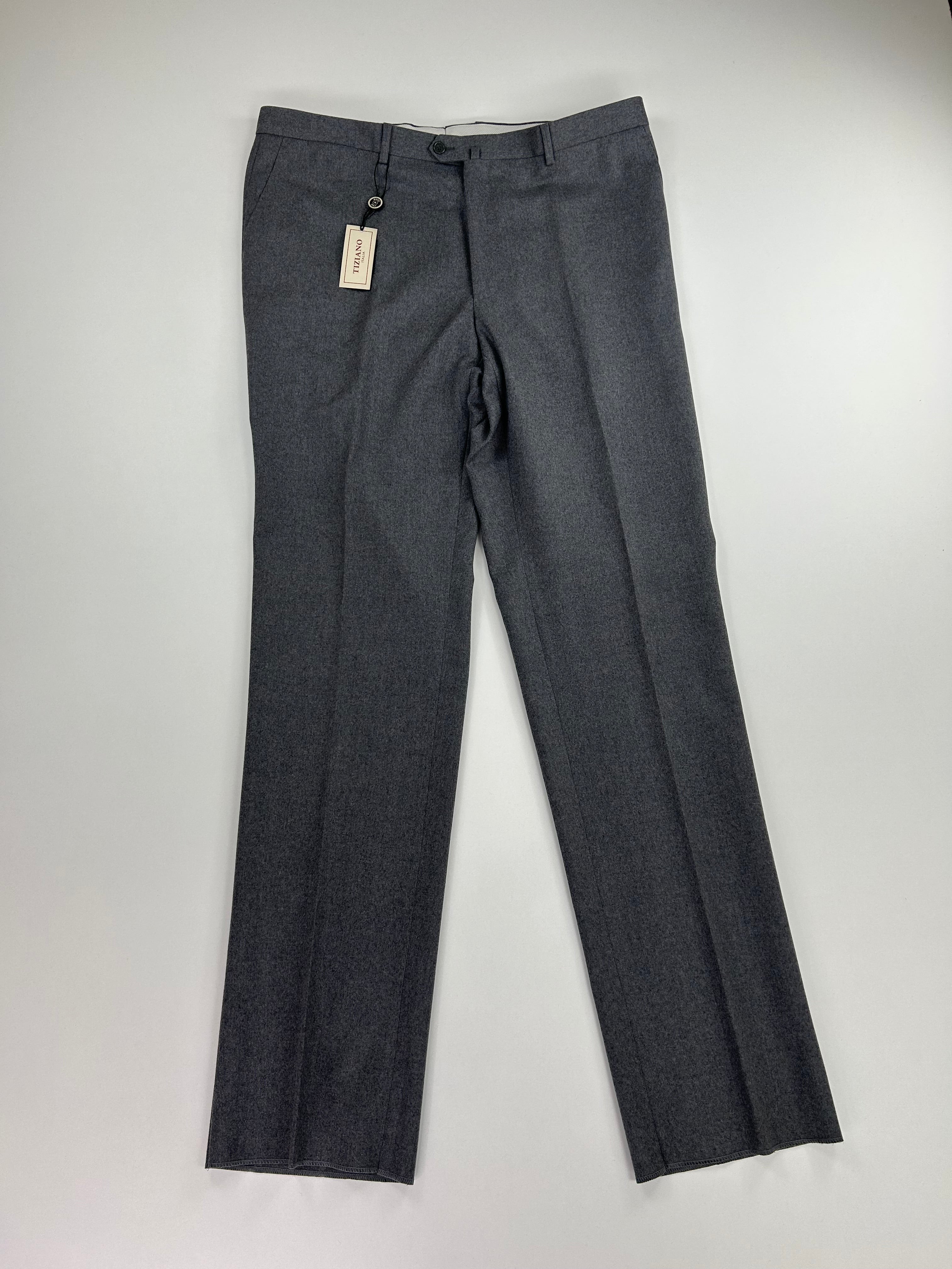 Pantalone sartoriale Tiziano grigio lana vergine, taglia IT 60 — IlBotteghino
