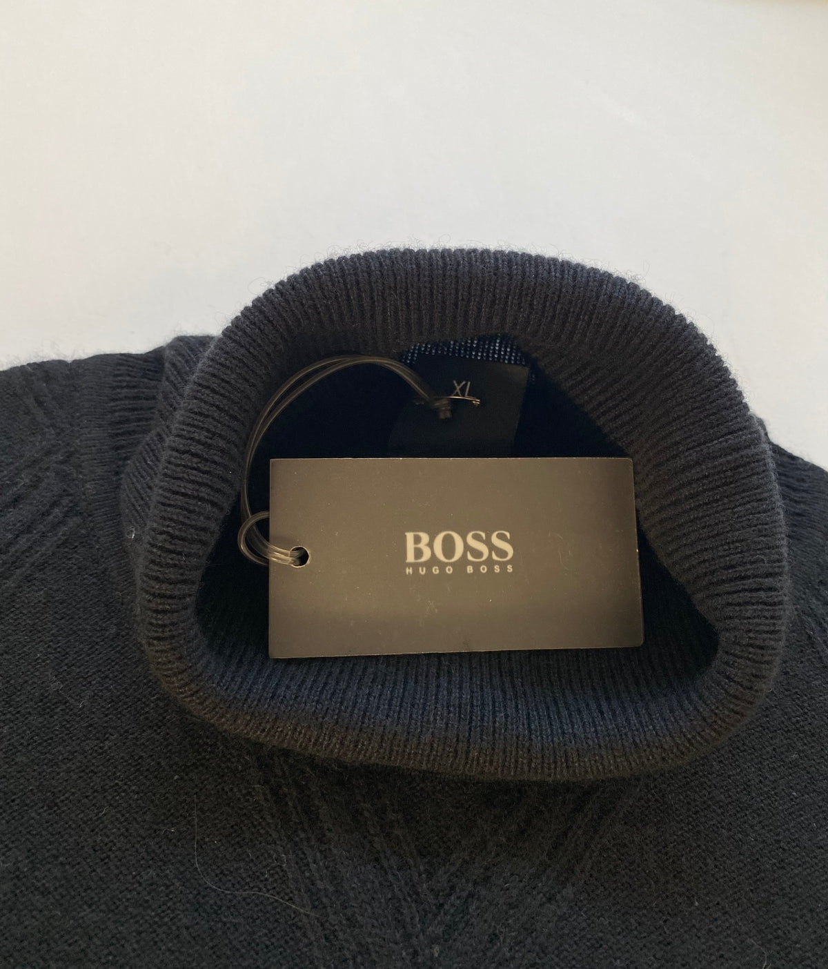 Dolcevita Hugo Boss Orell seta e cashmere nero rombi - Tg. XL
