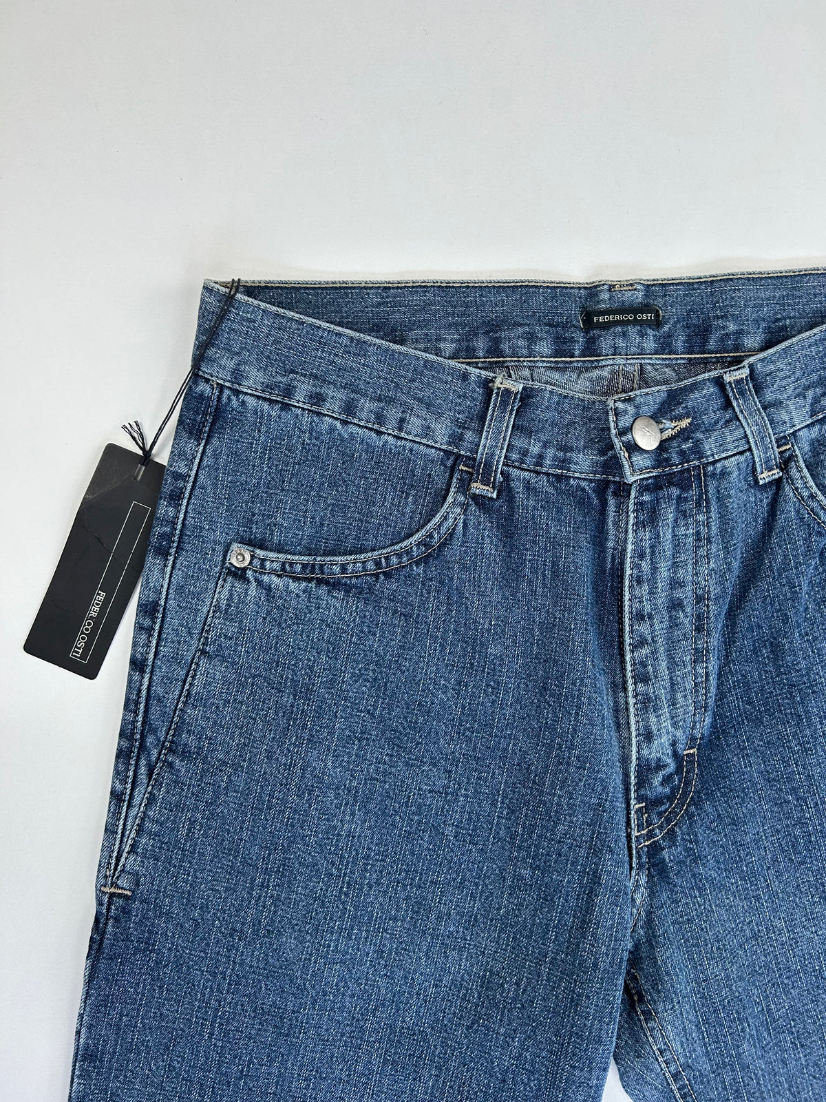 Federico Osti jeans blu — dettaglio denim — IlBotteghino