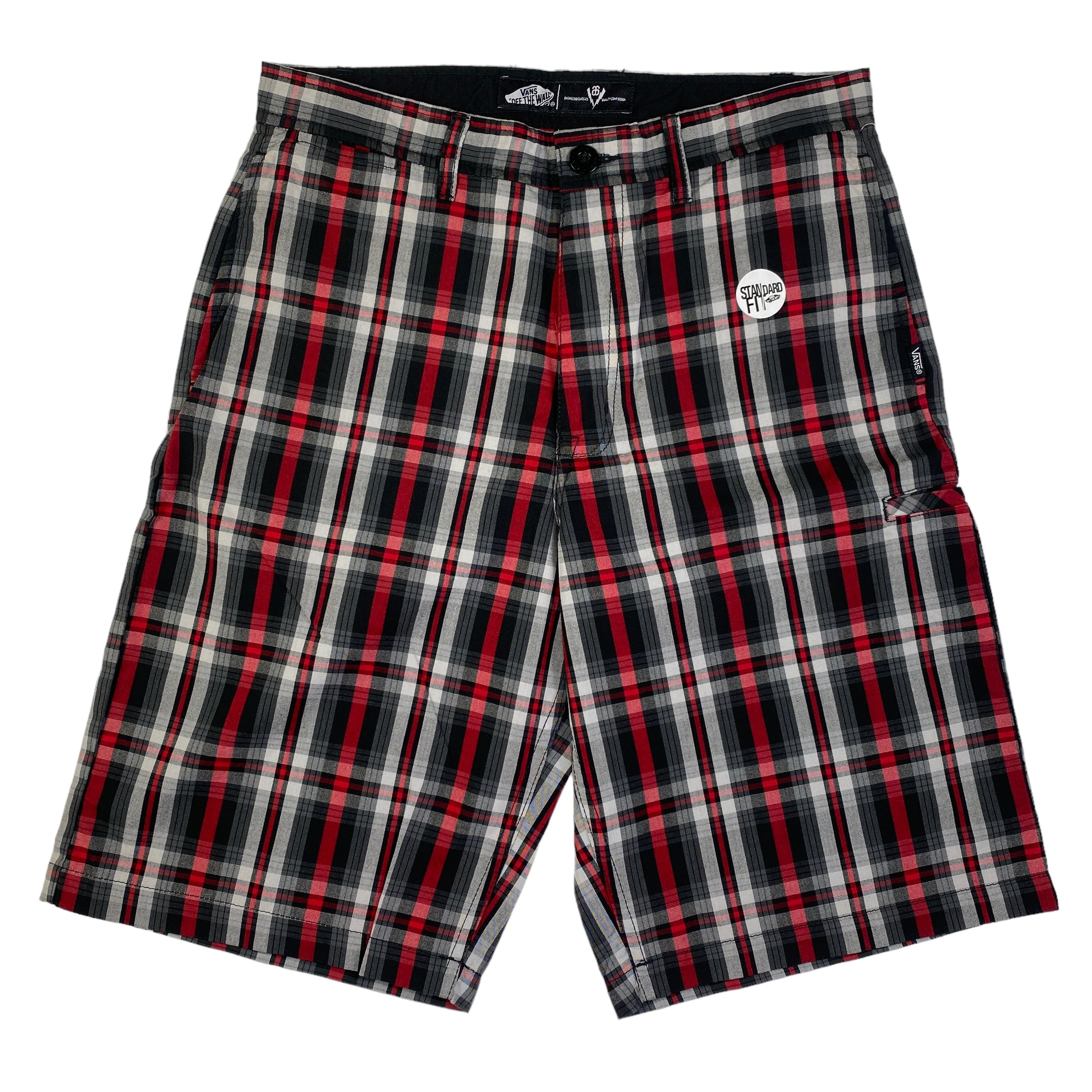 Short Vans a quadri rosso/grigio, taglia US 30 — IlBotteghino