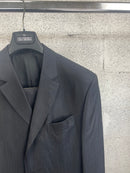 Completo Carlo Pignatelli gessato blu, pantalone coordinato vista frontale