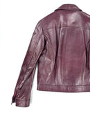 Versace Jeans Couture giubbotto in pelle bordeaux Made in Italy – M