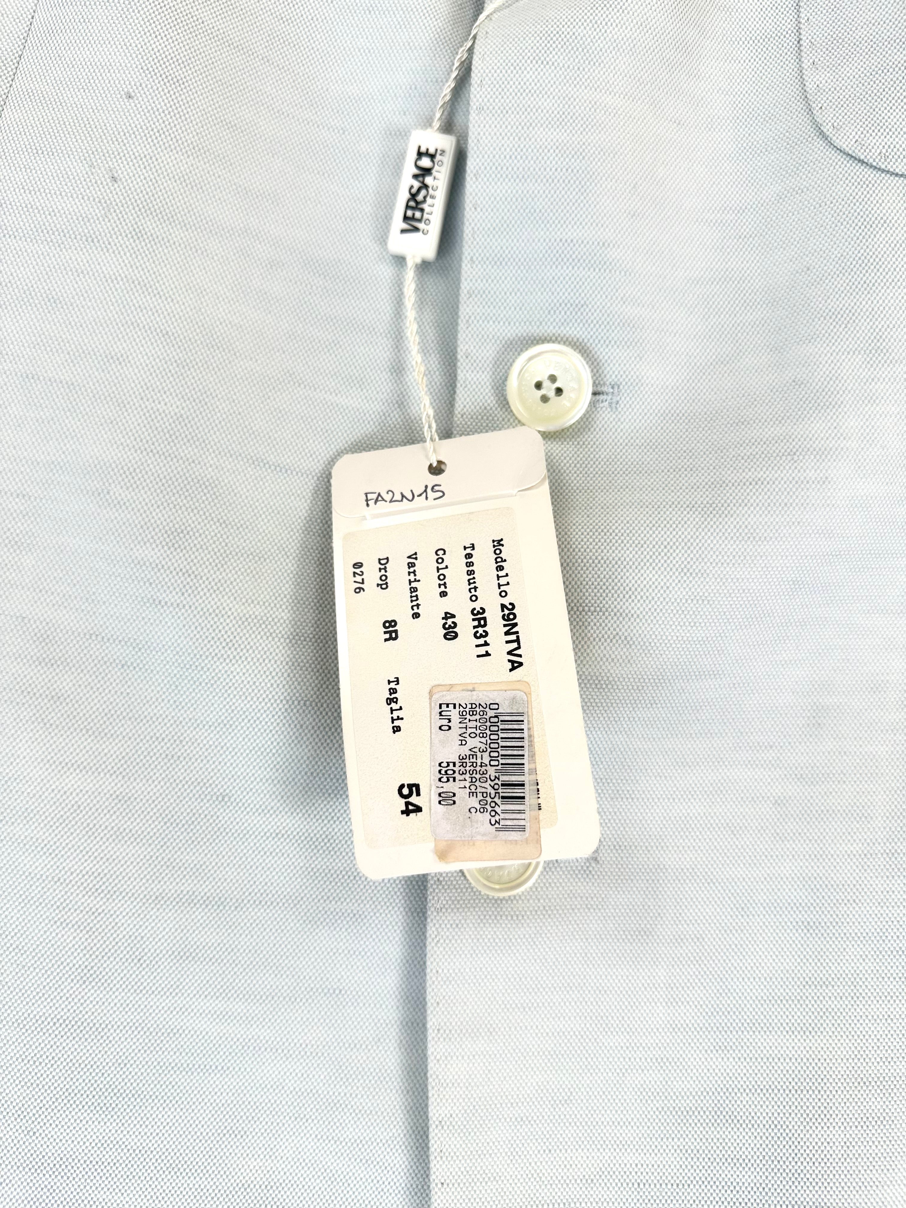 Completo Versace Collection azzurro - etichetta composizione 60% cotone 40% lino