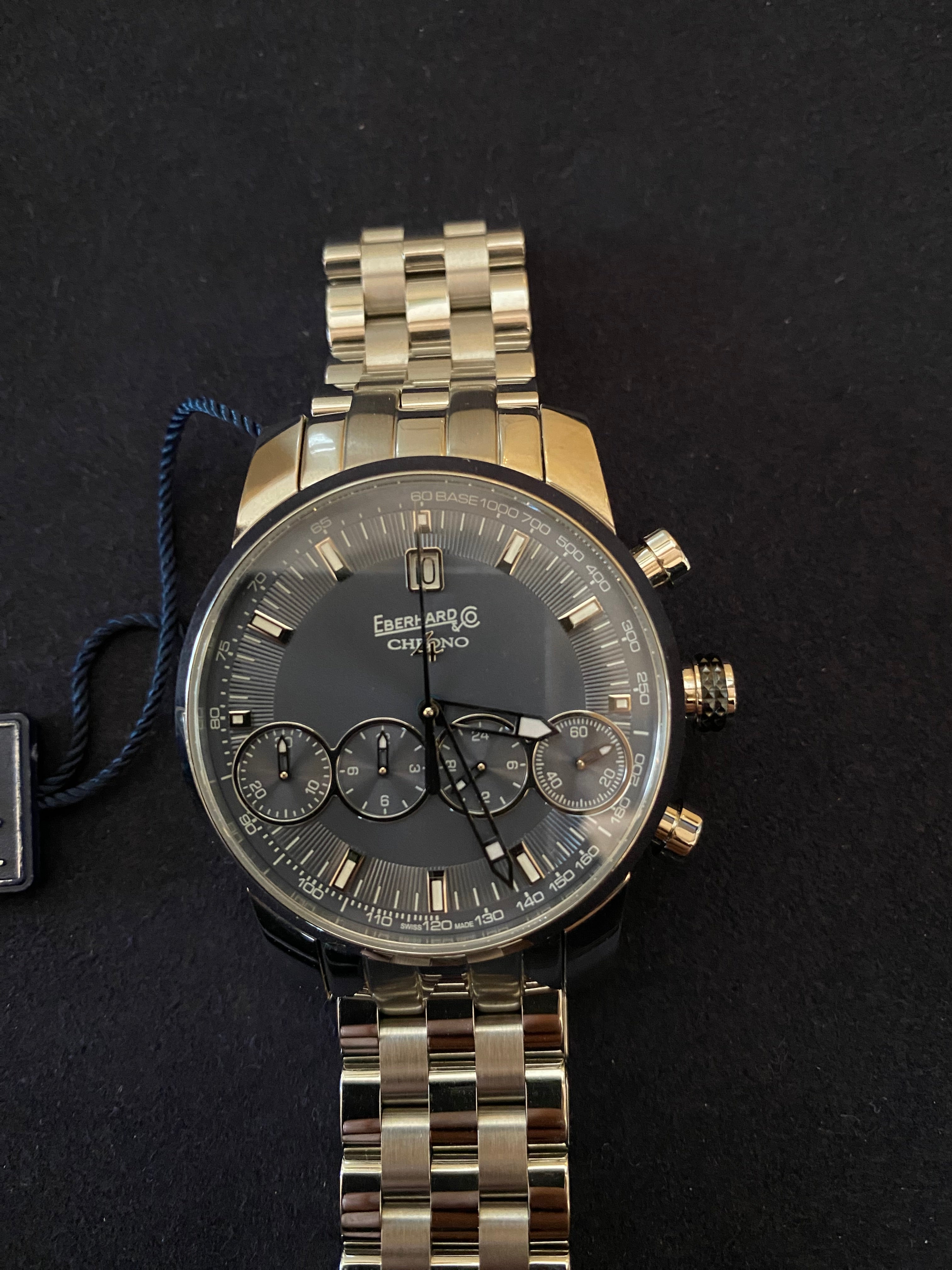 Eberhard Chrono 4 — dettaglio corona — IlBotteghino