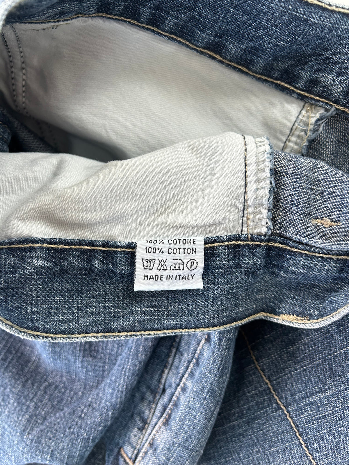Federico Osti jeans blu — vista laterale — IlBotteghino