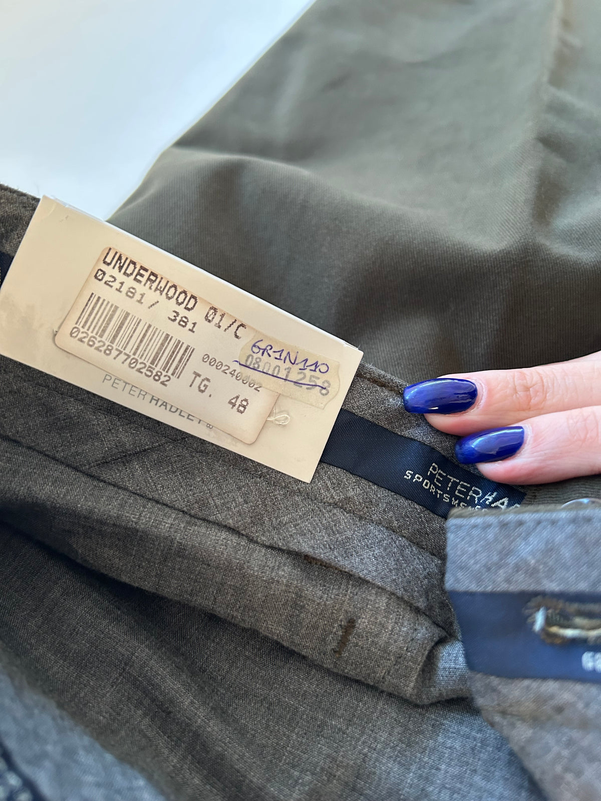 Peter Hadley pantalone verde — dettaglio fondo gamba — IlBotteghino