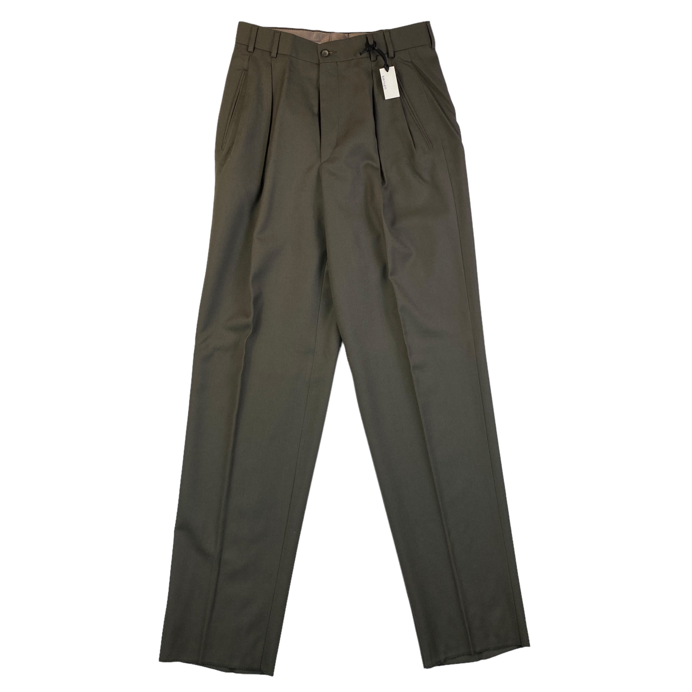 Pantalone sartoriale Messori verde lana vergine, taglie IT 46-52 — IlBotteghino