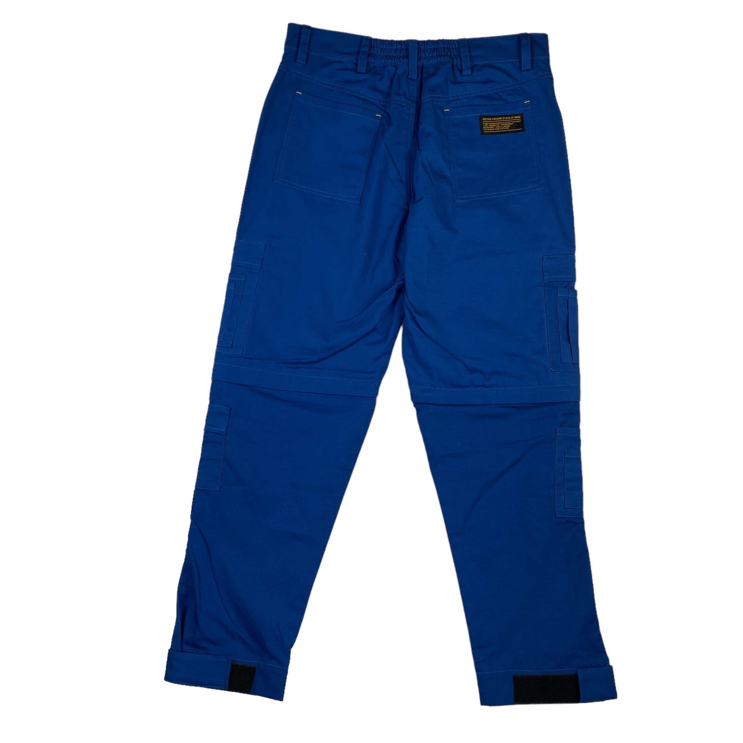 State of Mind pantalone cargo blu — dettaglio zip gamba — IlBotteghino