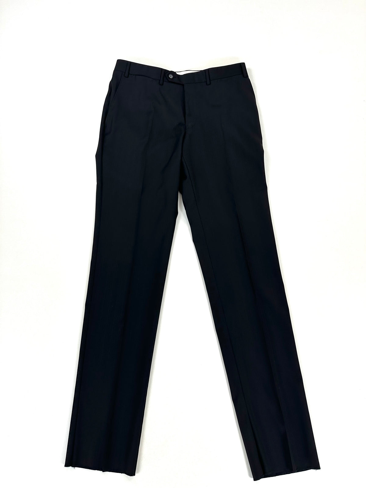 Pantalone Canali coordinato in lana vergine gessata, vista frontale intera