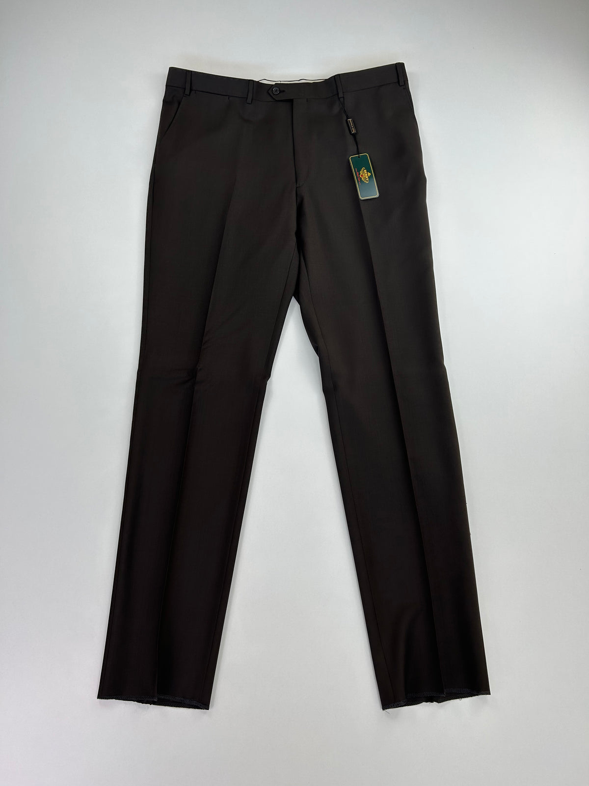 Pantalone sartoriale Berry marrone scuro lana Tasmania, taglia IT 58 — IlBotteghino