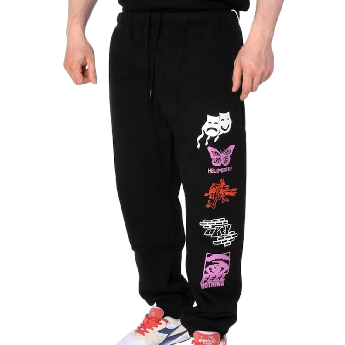 Pantalone tuta Obey Feel Nothing nero, taglia XL — IlBotteghino