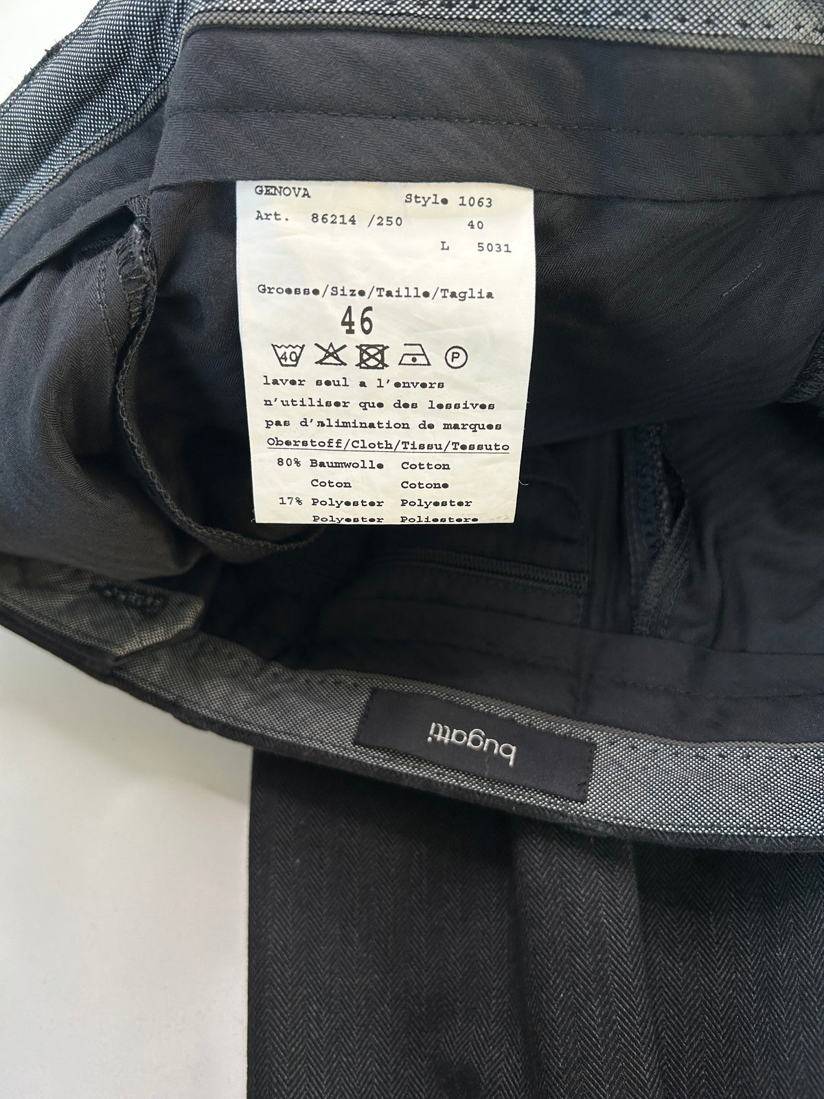 Bugatti pantalone nero — dettaglio fondo gamba — IlBotteghino