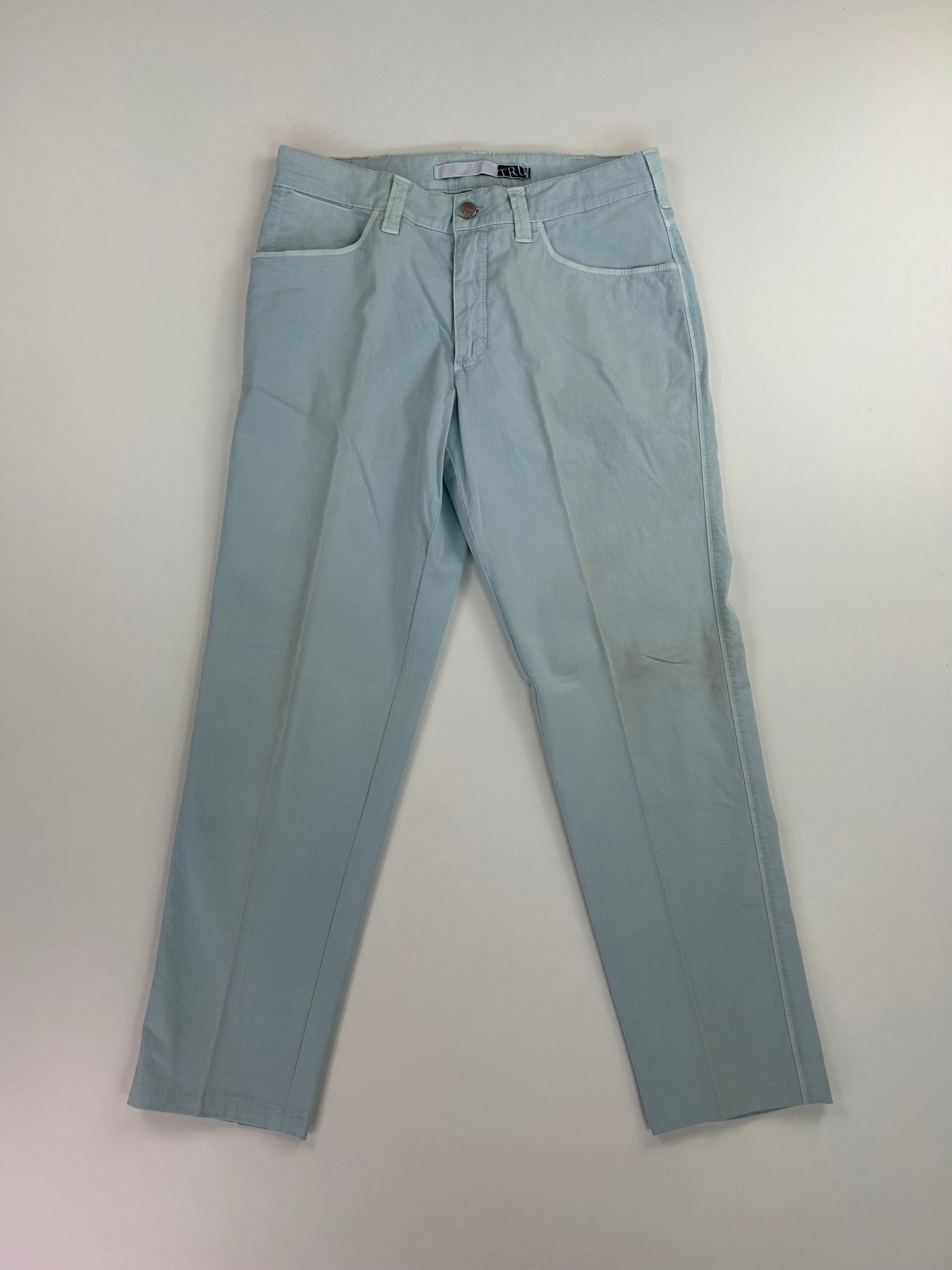 Pantalone Trussardi azzurro cotone elastan, taglia IT 48 — IlBotteghino