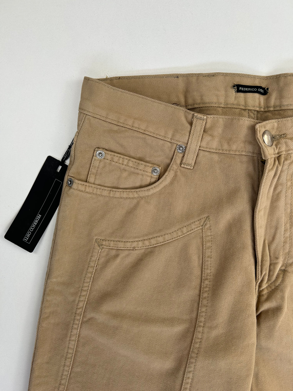 Federico Osti pantalone — dettaglio tessuto — IlBotteghino