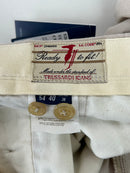 Pantalone Uomo Trussardi Jeans Aviator Beige Sabbia Taglia 54 Slim Fit Cotone Stretch