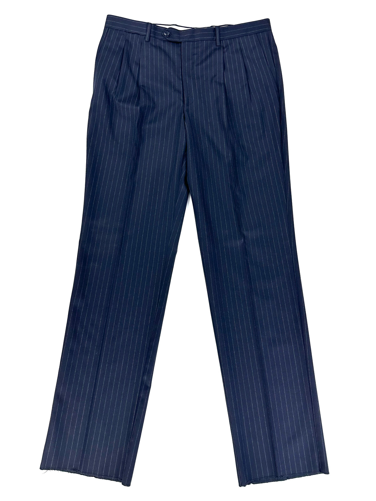 Pantalone Garrett's blu navy gessato steso per intero
