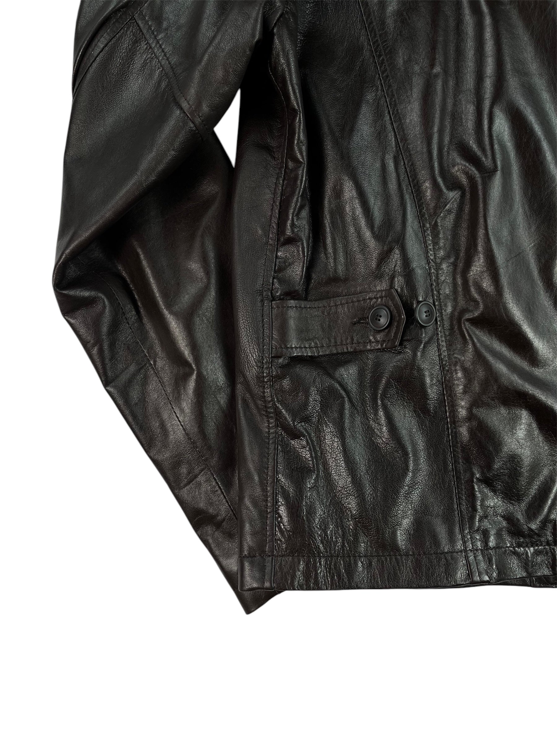 Snob Collection chiodo in pelle — dettaglio pelle — IlBotteghino