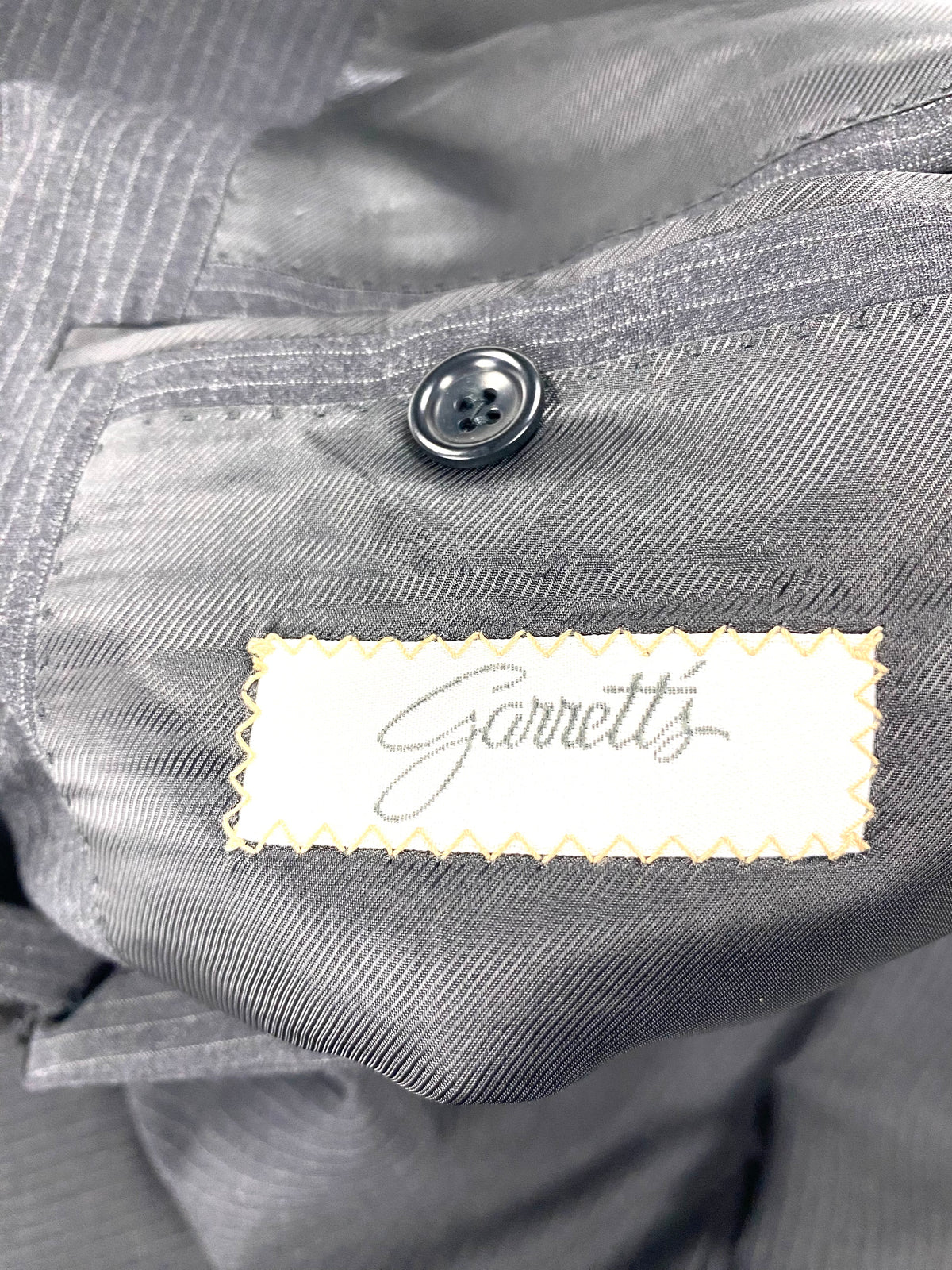 Etichetta Garrett's sulla fodera interna della giacca