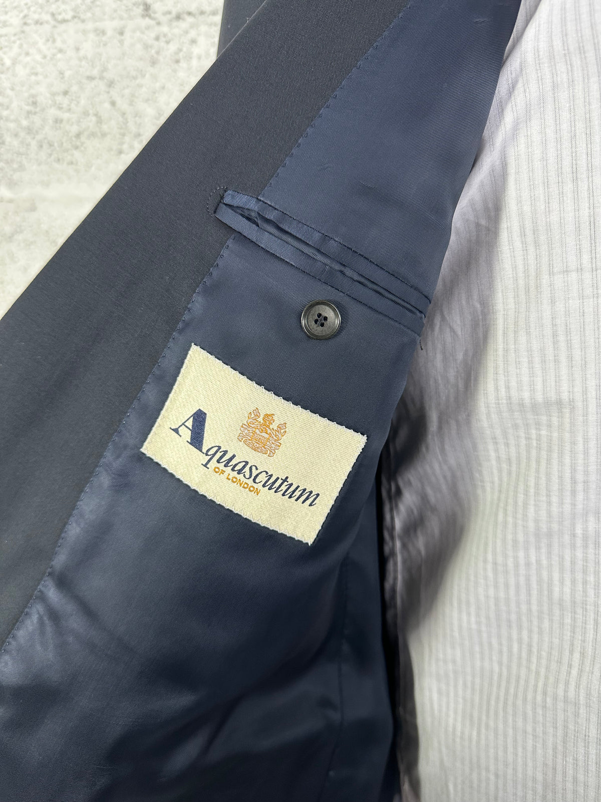 Aquascutum — etichetta interna sulla fodera in cupro Bemberg — IlBotteghino