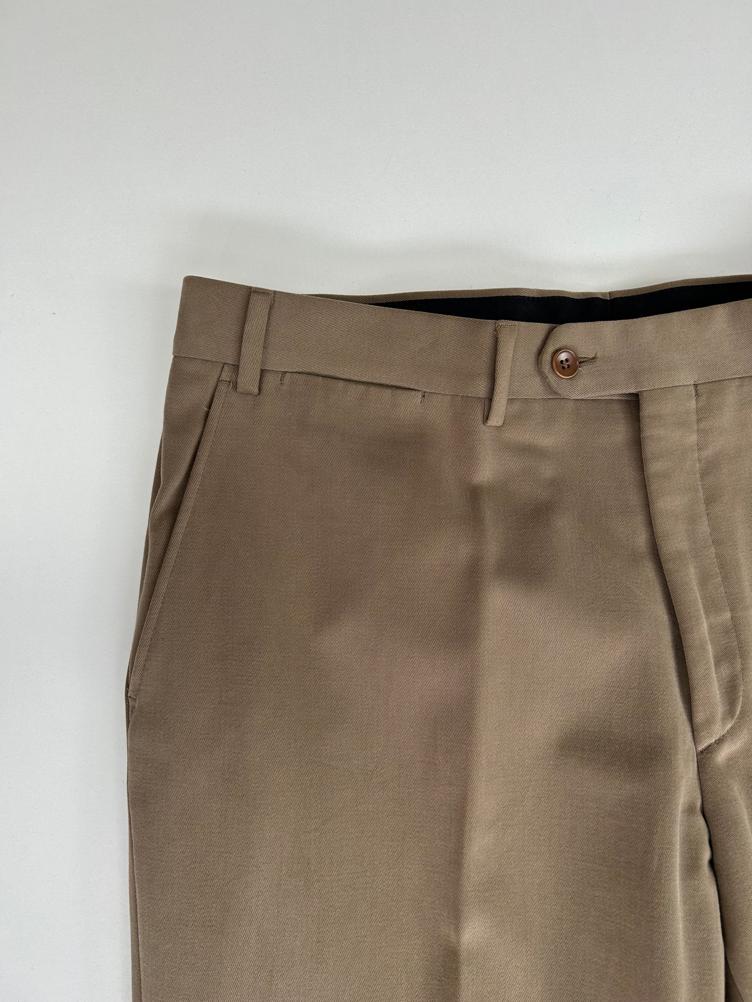 Mabro pantalone sabbia — dettaglio tessuto — IlBotteghino