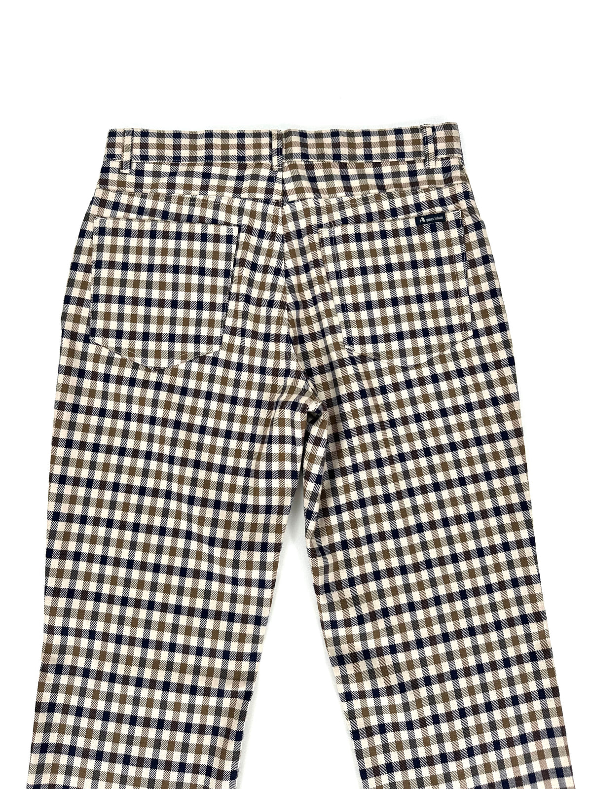 Tasche posteriori a toppa del pantalone Aquascutum Club Check con etichetta del marchio