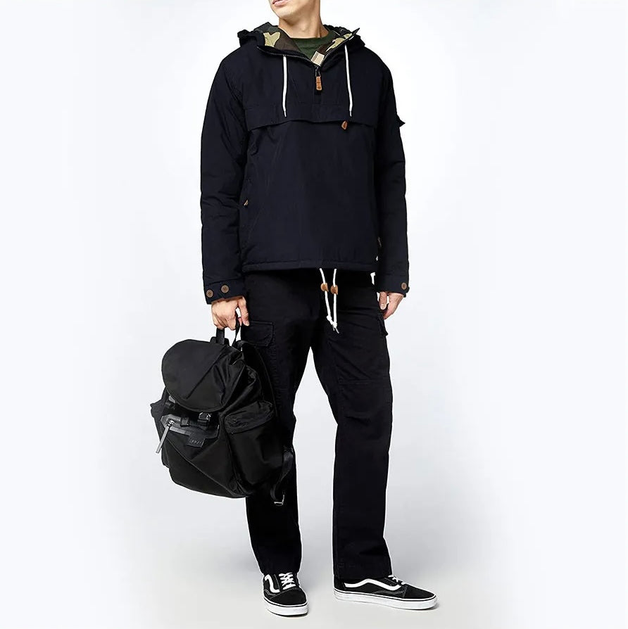 Dickies giacca Milford navy — dettaglio mezza zip — IlBotteghino