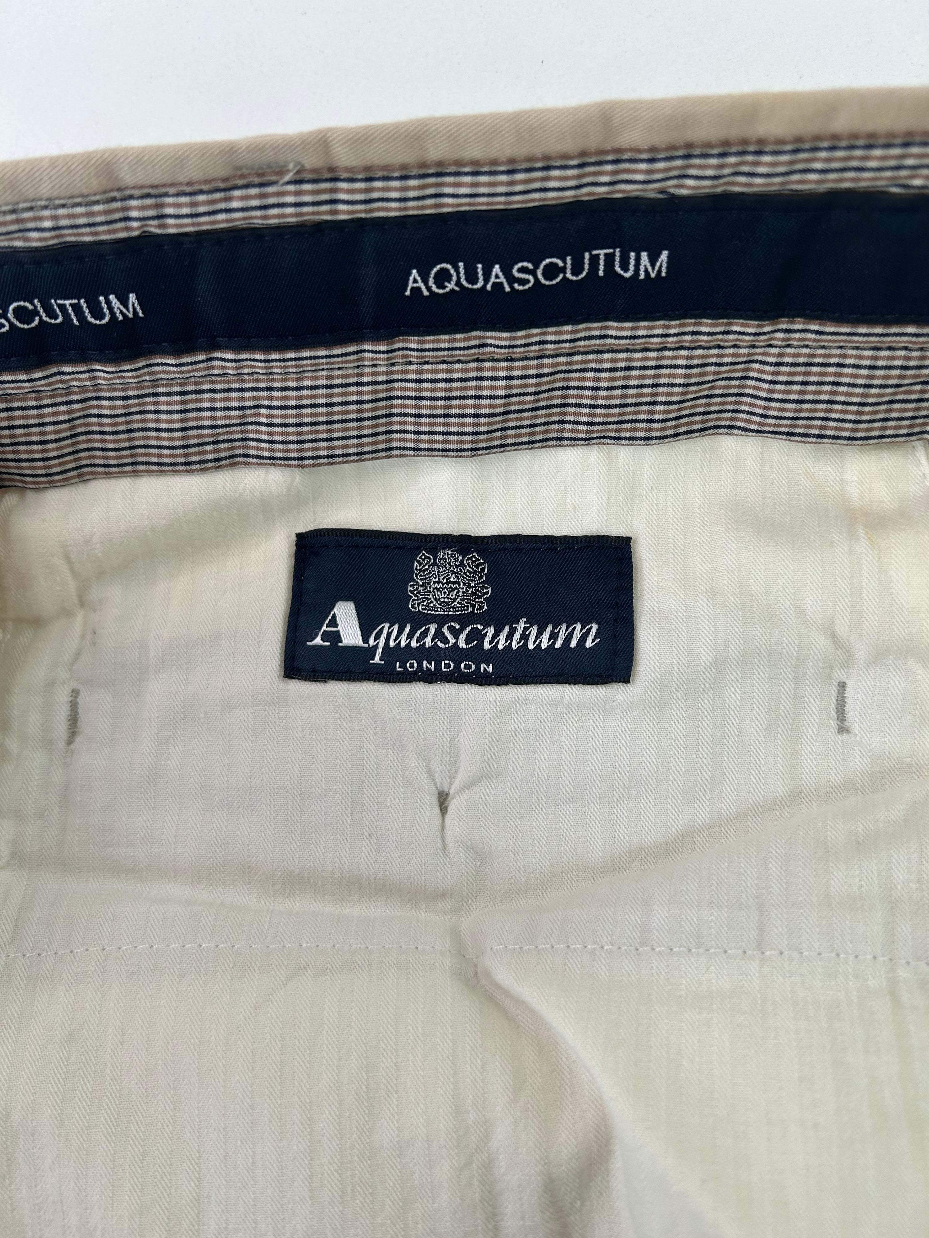 Aquascutum pantalone beige — dettaglio tasca — IlBotteghino