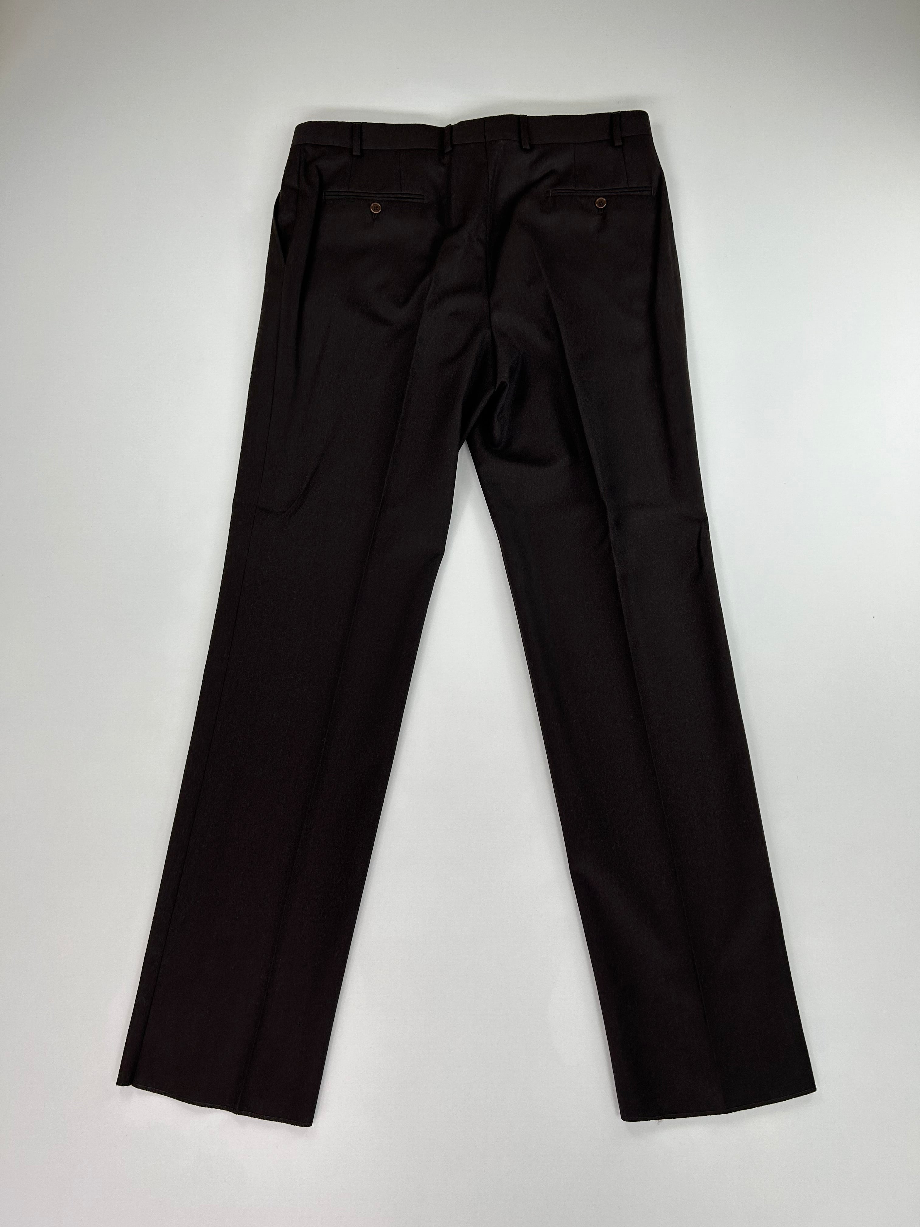 Berry pantalone marrone scuro — lana sartoriale — IlBotteghino
