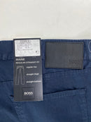 Pantalone Hugo Boss Maine blu, dettaglio patch posteriore