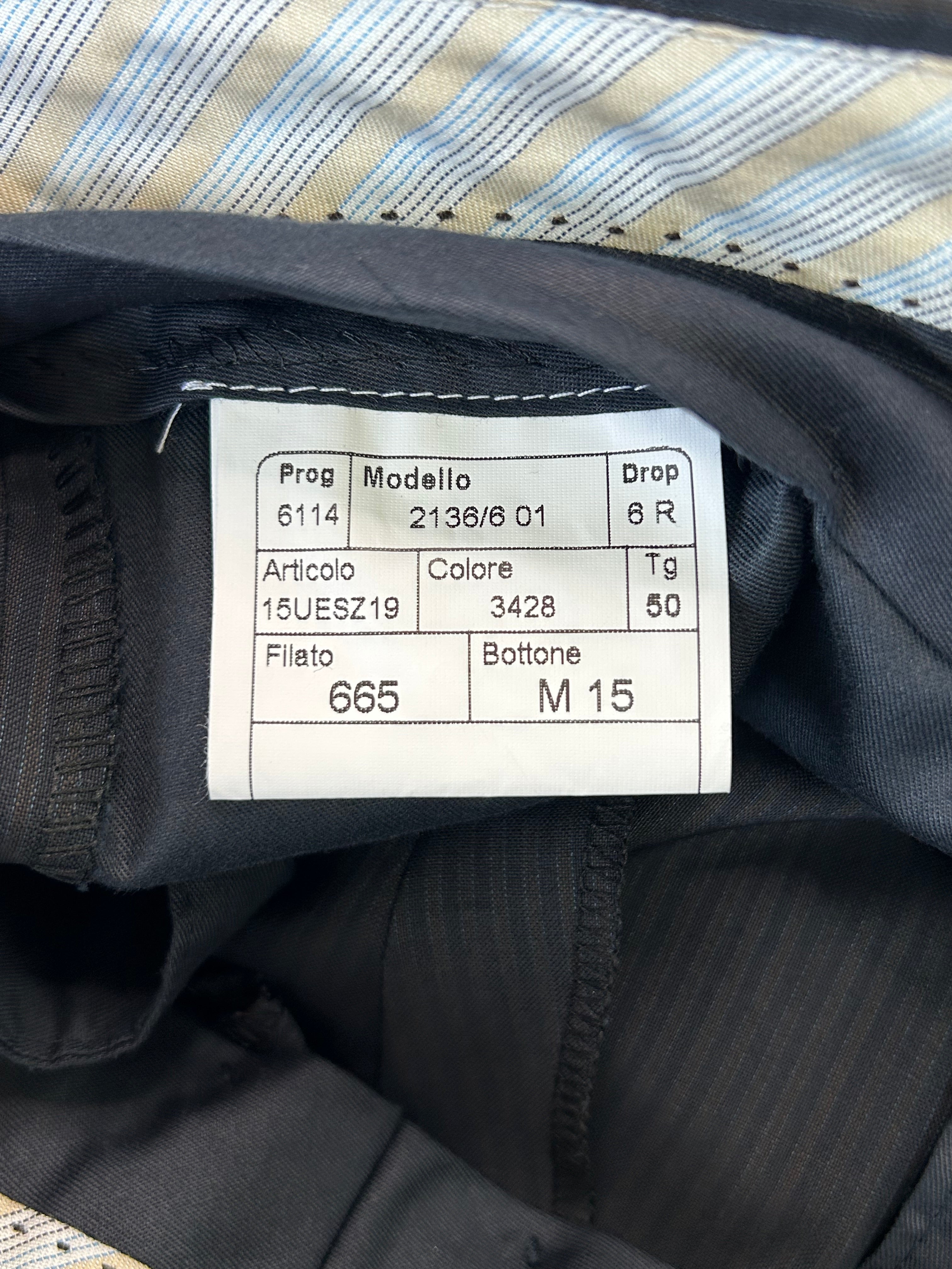 Pantalone gessato blu — vista laterale — IlBotteghino