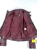 Versace Jeans Couture giubbotto in pelle bordeaux Made in Italy – M