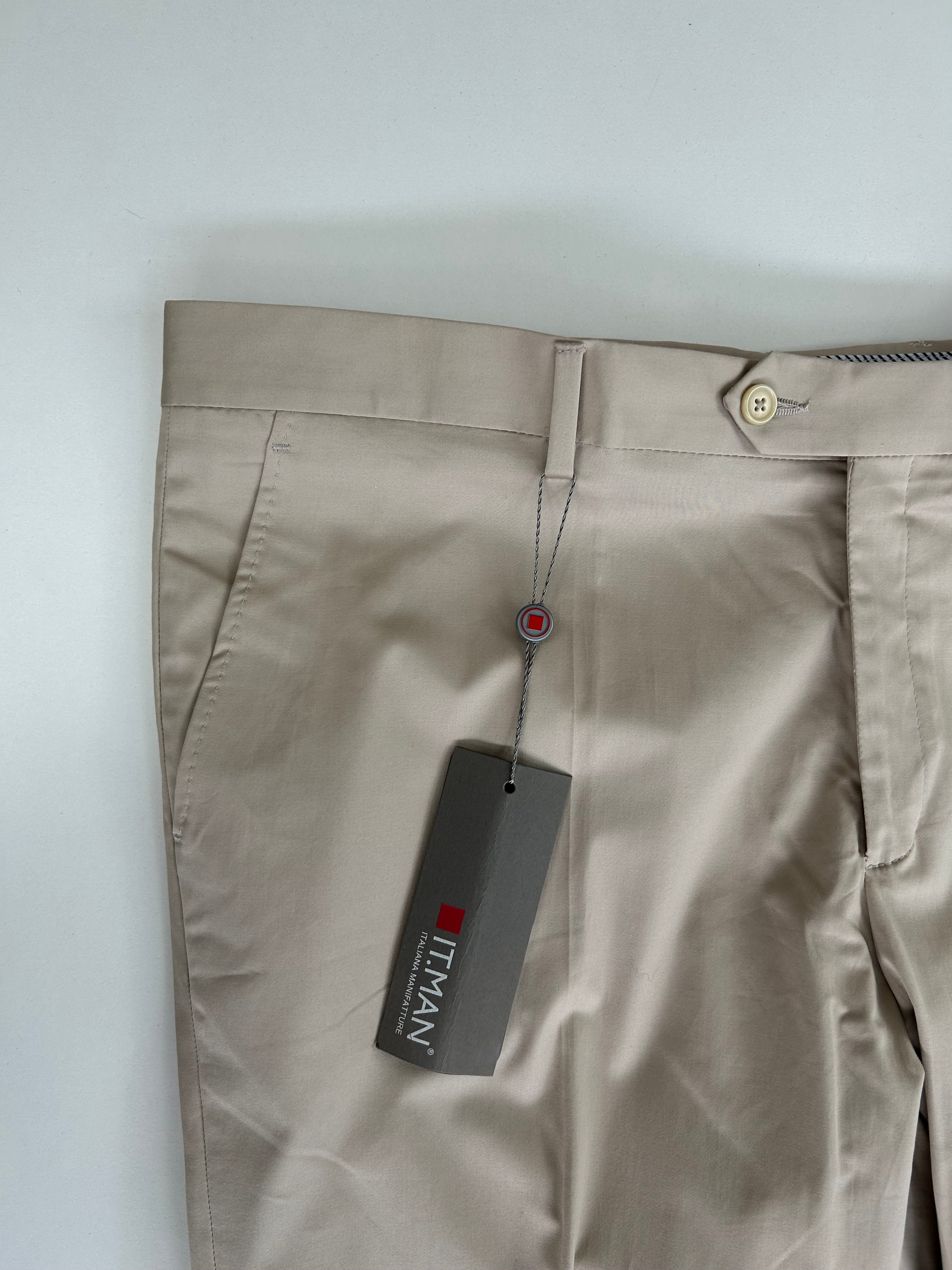 IT.MAN pantalone champagne — dettaglio tessuto — IlBotteghino