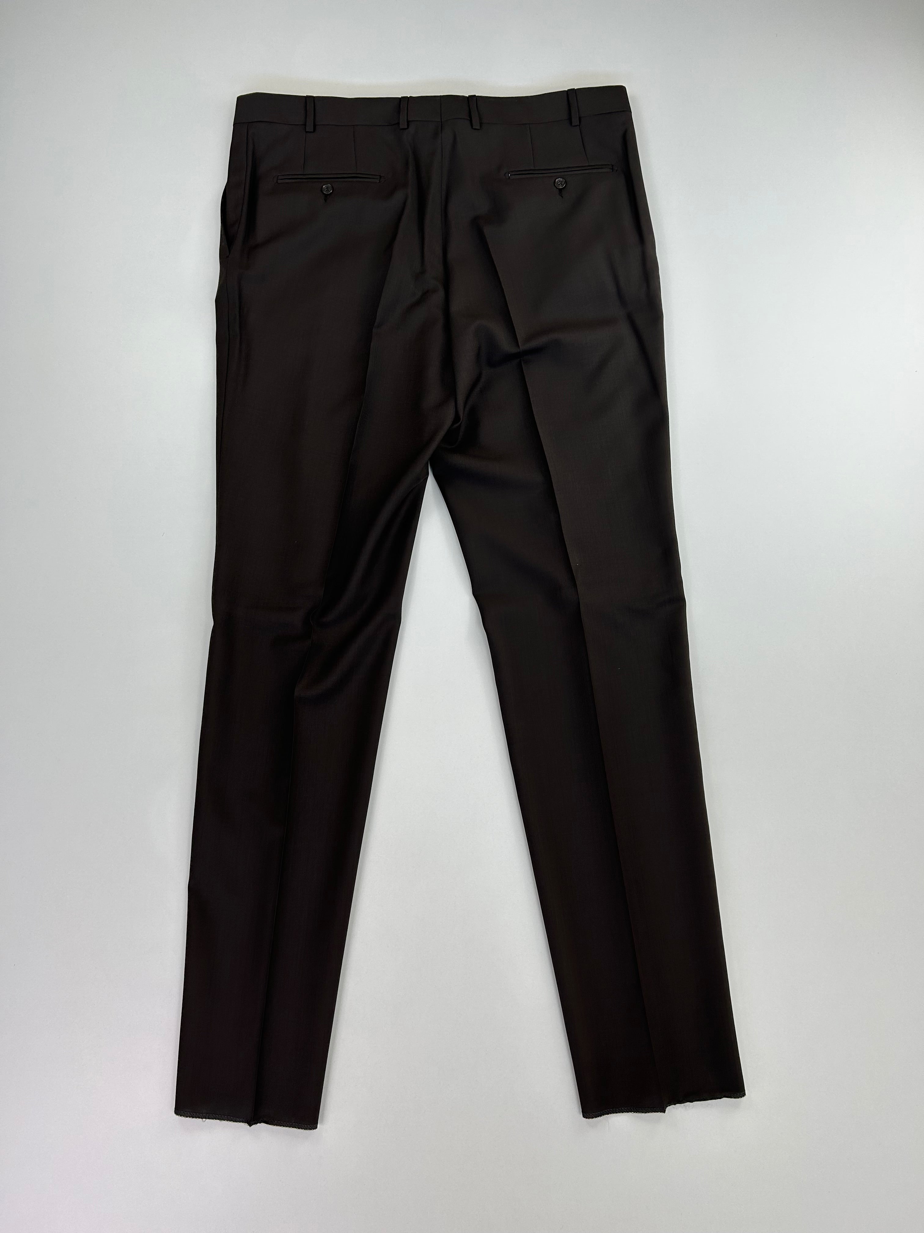 Berry pantalone marrone scuro — lana Tasmania — IlBotteghino