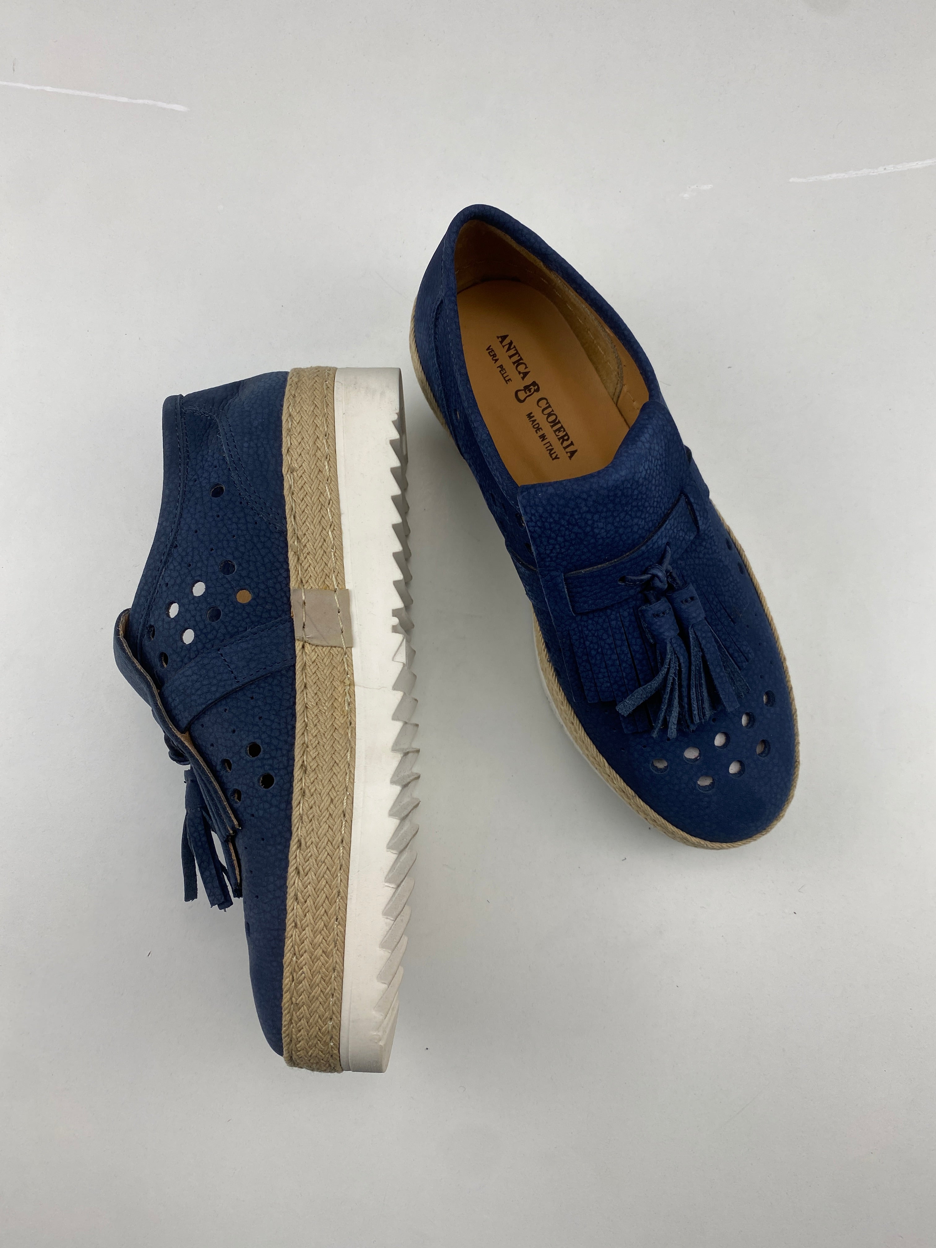 Antica Cuoieria scarpa blu — pezzo unico — IlBotteghino