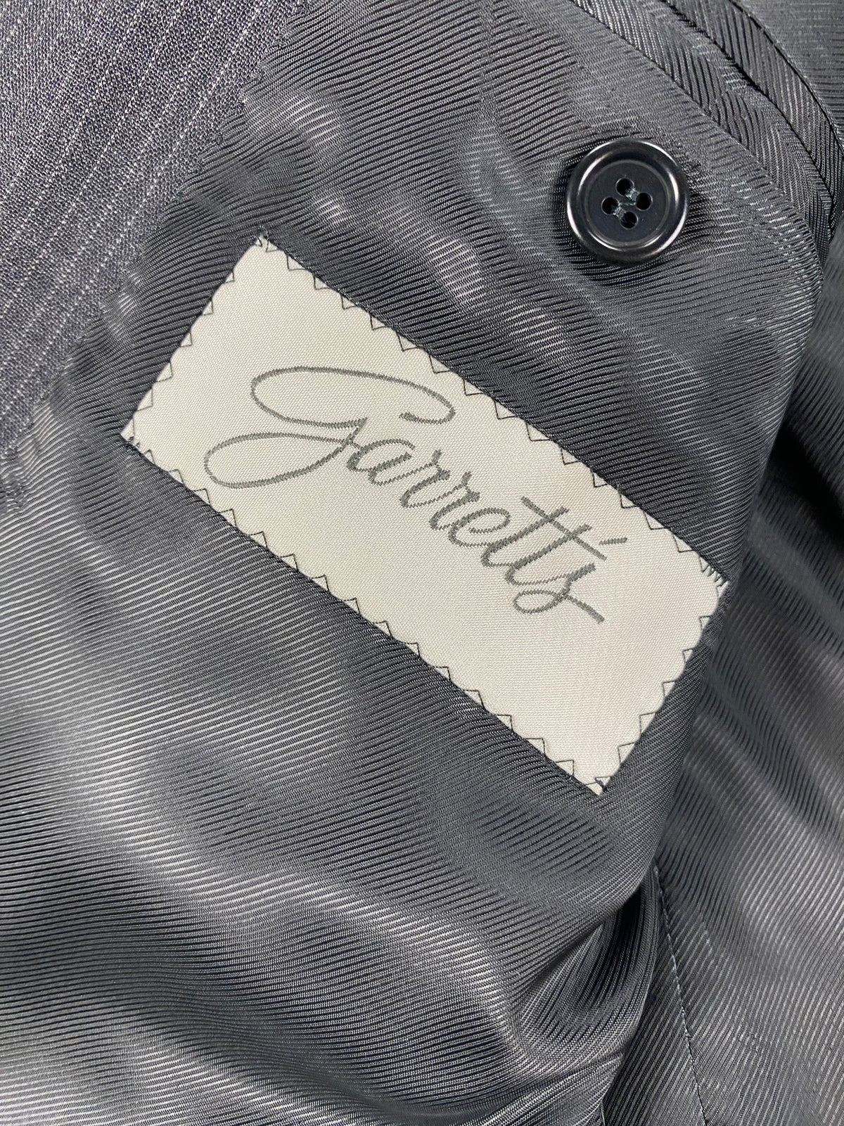 Interno della giacca Garrett's: etichetta del marchio sulla tasca interna in Bemberg nero