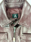 Versace Jeans Couture giubbotto in pelle bordeaux Made in Italy – M