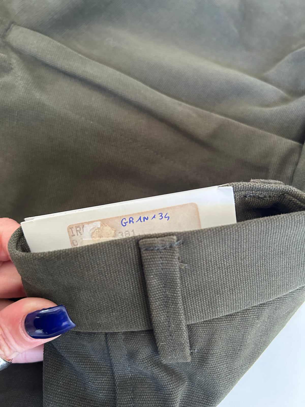 Peter Hadley pantalone verde oliva — archivio sartoriale — IlBotteghino